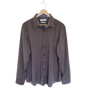 Nick Graham Everywhere Black/White Geometric Long Sleeve Button Shirt Men's XL